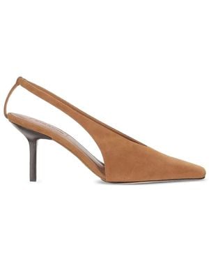 ARMARIUM Evelina Square-Toe Suede Pumps - Brown