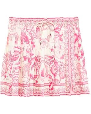 Versace Falda Con Estampado Gráfico - Rosa