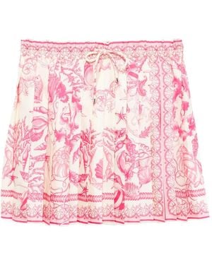 Versace Graphic-Print Skirt - Pink