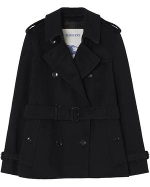 Burberry Cashmere Kensington Trench Jacket - Black
