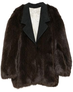 Alysi Faux-Fur Coat - Black