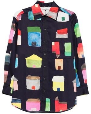 Stine Goya House-print shirt - Blau