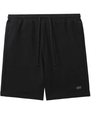 Izzue Drawstring-Waist Cotton Shorts - Black
