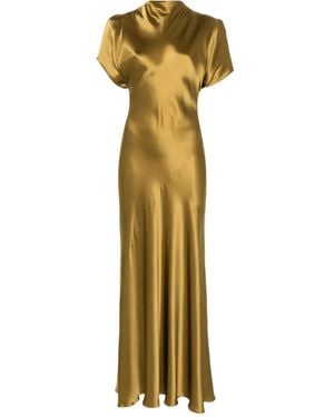 Abadia Quinn Cowl-Neck Dress - Metallic