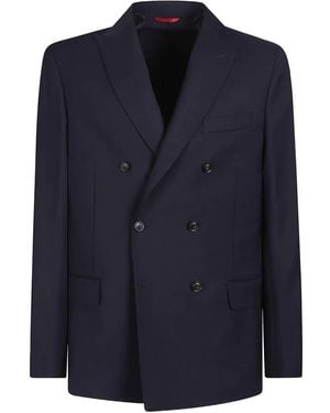 Fay Double-Breasted Wool Jacket - Blue