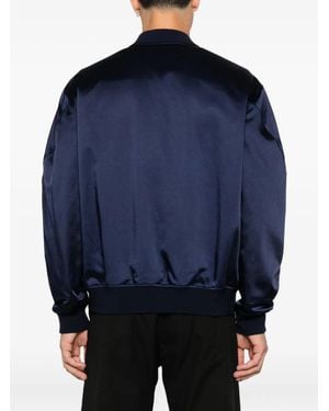 Givenchy Cotton Satin Zipped Blouson - Blue