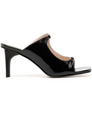 Kalda Mules Matta con tacón de 70mm - Negro