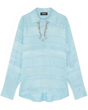 Ahluwalia Embellished-Collar Shirt - Blue