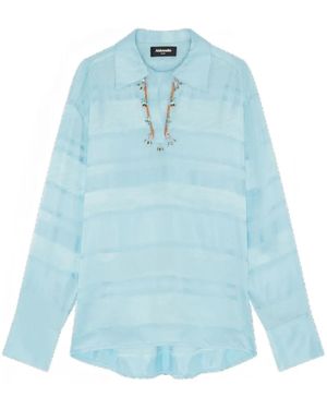 Ahluwalia Embellished-Collar Shirt - Blue