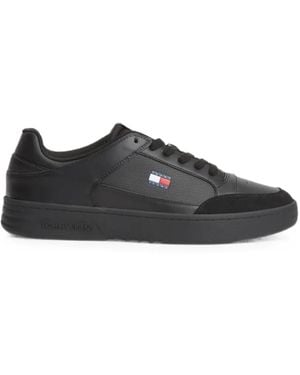 Tommy Hilfiger Perforated Panel-Detail Sneakers - Black