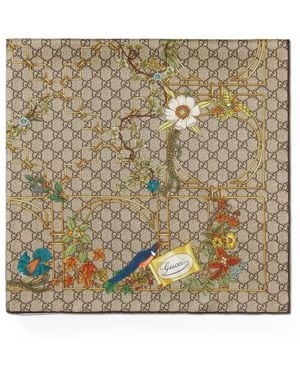 Gucci Pañuelo De Sarga Estampado - Metálico