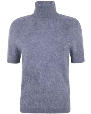 Seventy Short-Sleeve Roll-Neck Top - Blue