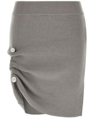 GIUSEPPE DI MORABITO Draped Crystal-Embellished Mini Skirt - Grey
