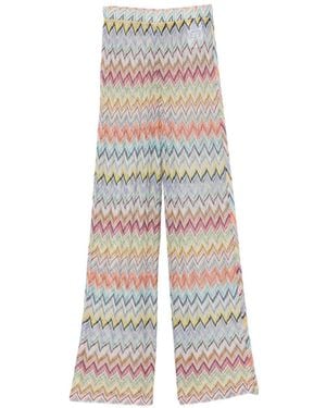 Missoni Lurex Wide Leg Pants - White