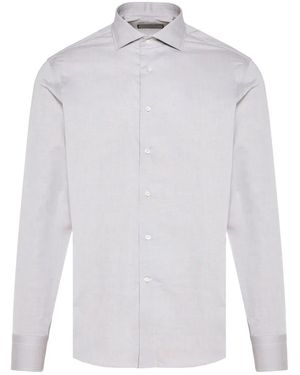 Canali Cotton Buttoned Shirt - White