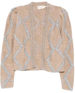 Cecilia Prado Cárdigan con motivo de rombos - Neutro