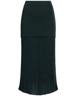 Proenza Schouler Luiza Ribbed Midi Skirt - Green