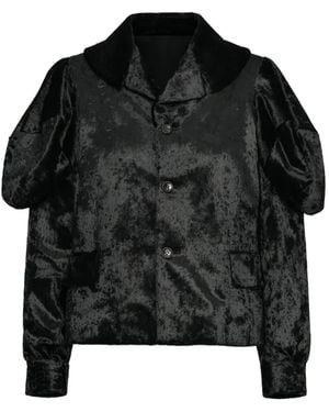 Comme des Garçons Puff-Sleeve Cropped Jacket - Black