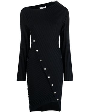 Philosophy Di Lorenzo Serafini Asymmetric Ribbed Minidress - Black
