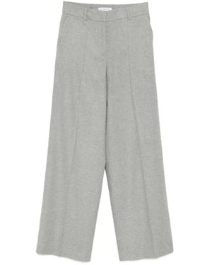 Manuel Ritz Straight Flannel Pants - Gray