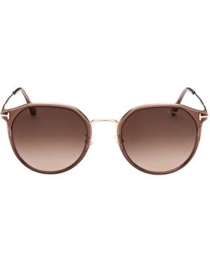 Tom Ford Round Full-Rim Sunglasses - Brown