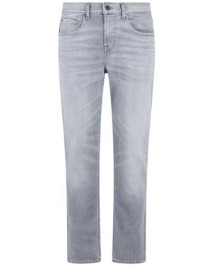 7 For All Mankind Faded Slim-Fit Jeans - Grey