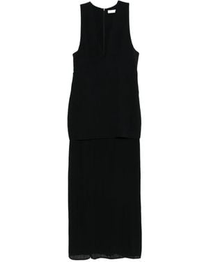 IRO V-Neck Pleated Maxi Dress - Black