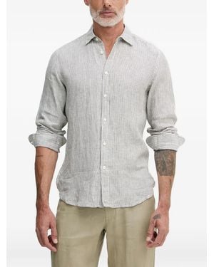 Benetton Chemise Rayée À Manches Longues - Grey