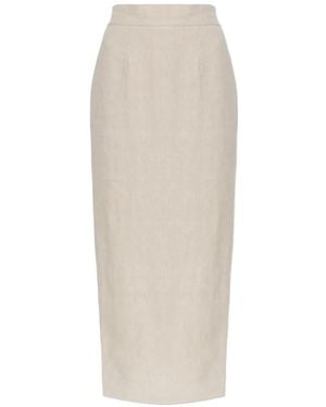 Posse Falda Midi Emma Con Abertura Trasera - Blanco
