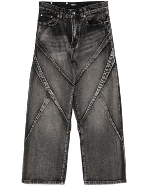 FIVE CM Paneled Tapered Jeans - Gray