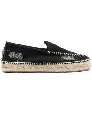 Maison Margiela Embroidered Canvas Espadrilles - Black
