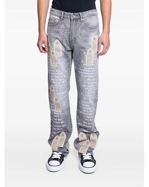 Who Decides War Jeans Con Stampa - Grigio