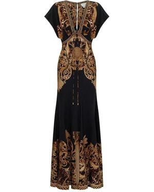 CAMILLA V-Neck Maxi Dress - Black
