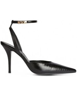 Balmain Leren Pumps Met Bandjes En Reliëf - Zwart