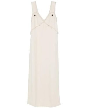 TOTEME V-Neck Raw Slip Dress - White