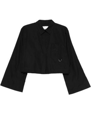 N°21 Wide-Sleeve Cropped Shirt - Black