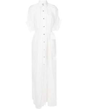 Amir Slama Tied-Waist Shirt Dress - White