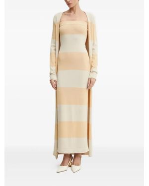 Liviana Conti Strapless Striped Maxi Dress - Natural