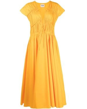 TOVE Ausgestelltes Ceres Midikleid - Gelb