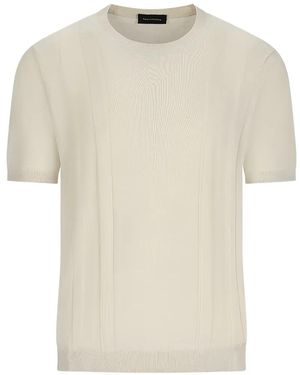 Tagliatore Ribbed-Knit T-Shirt - White