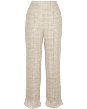 Adam Lippes Fringed Linen Trousers - Natural