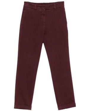 Peserico Stretch-Cotton Straight Pants - Purple