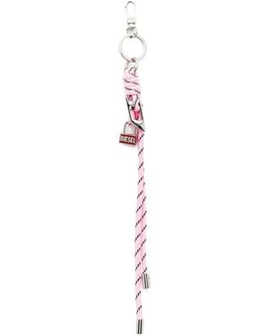 DIESEL Metal And Rope Charm With Pendant - White