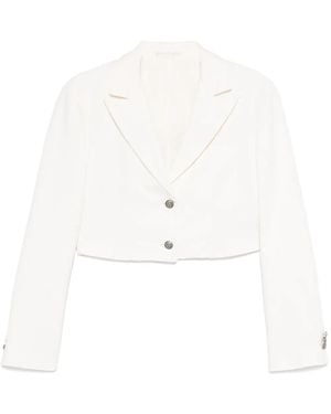 Palm Angels Cropped Blazer - White