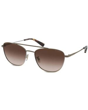 COACH Double-Bridge Pilot-Frame Sunglasses - Brown