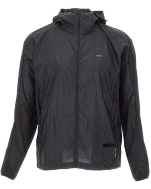 Satisfy Pertex Diamond Fuse Windbreaker Logo-Print Jacket - Gray