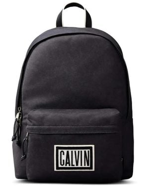 Calvin Klein Logo-Patch Zip-Fastening Backpack - Blue