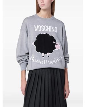 Moschino Fantasia Round-Neck Jumper - Grey