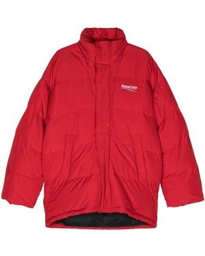Balenciaga Political Campaign Puffer Jacket - Red