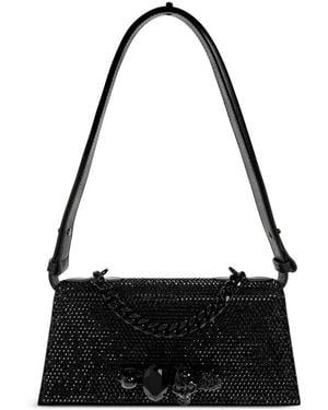 McQueen Borsa A Spalla Jewelled Mini - Nero